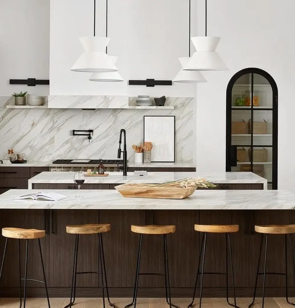 Dura Supreme cabinetry in a warm wood kitchen with a large centre island
