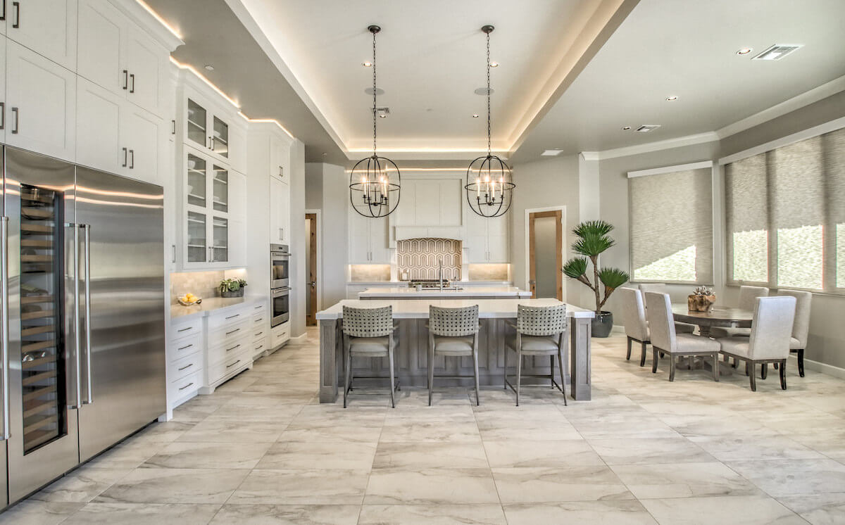 Wide view of the finished Arcadia kitchen