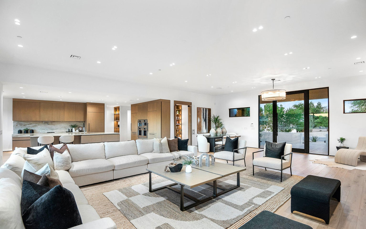 Wide view of the remodelled kitchen
