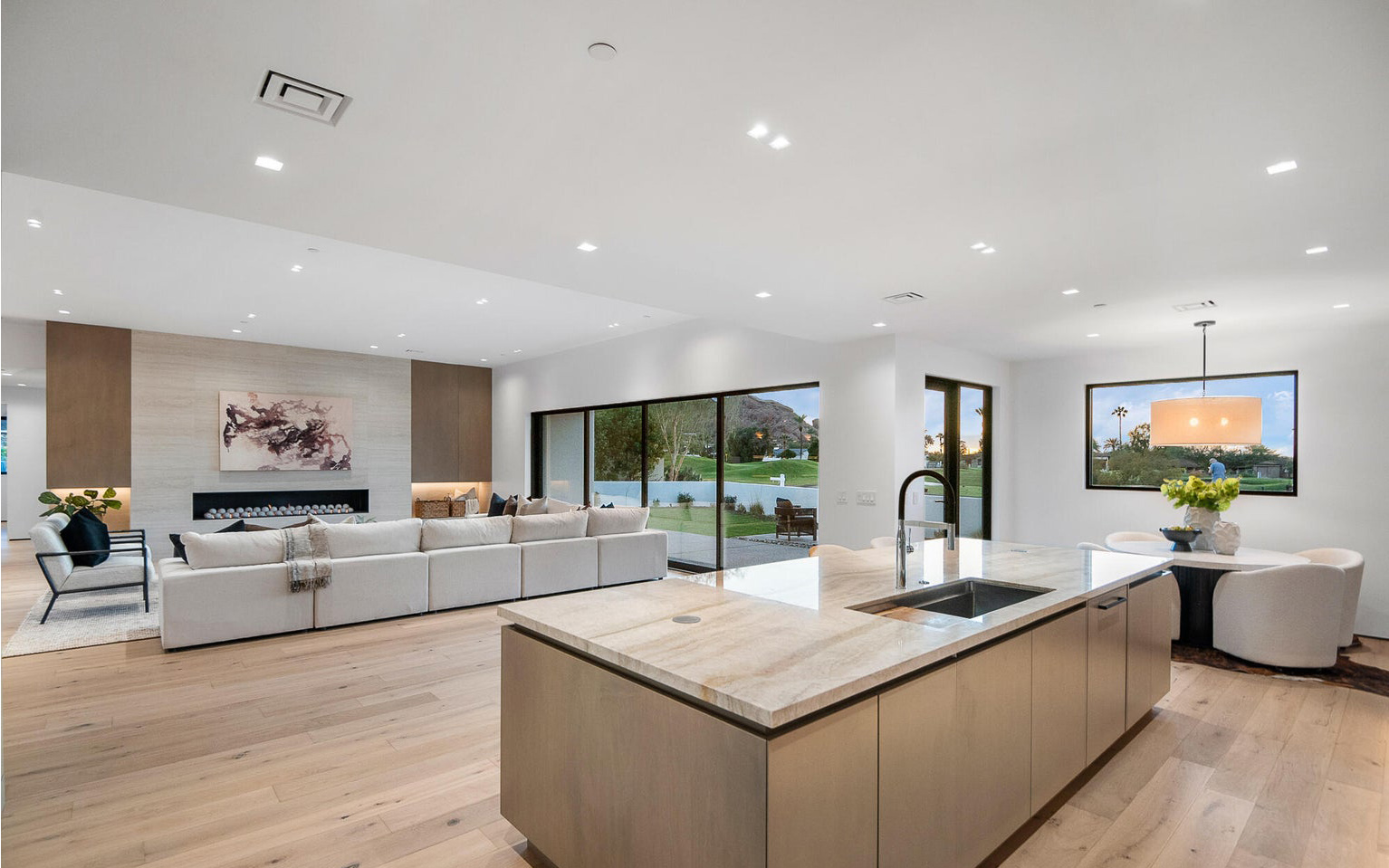 Wide view of the remodelled kitchen