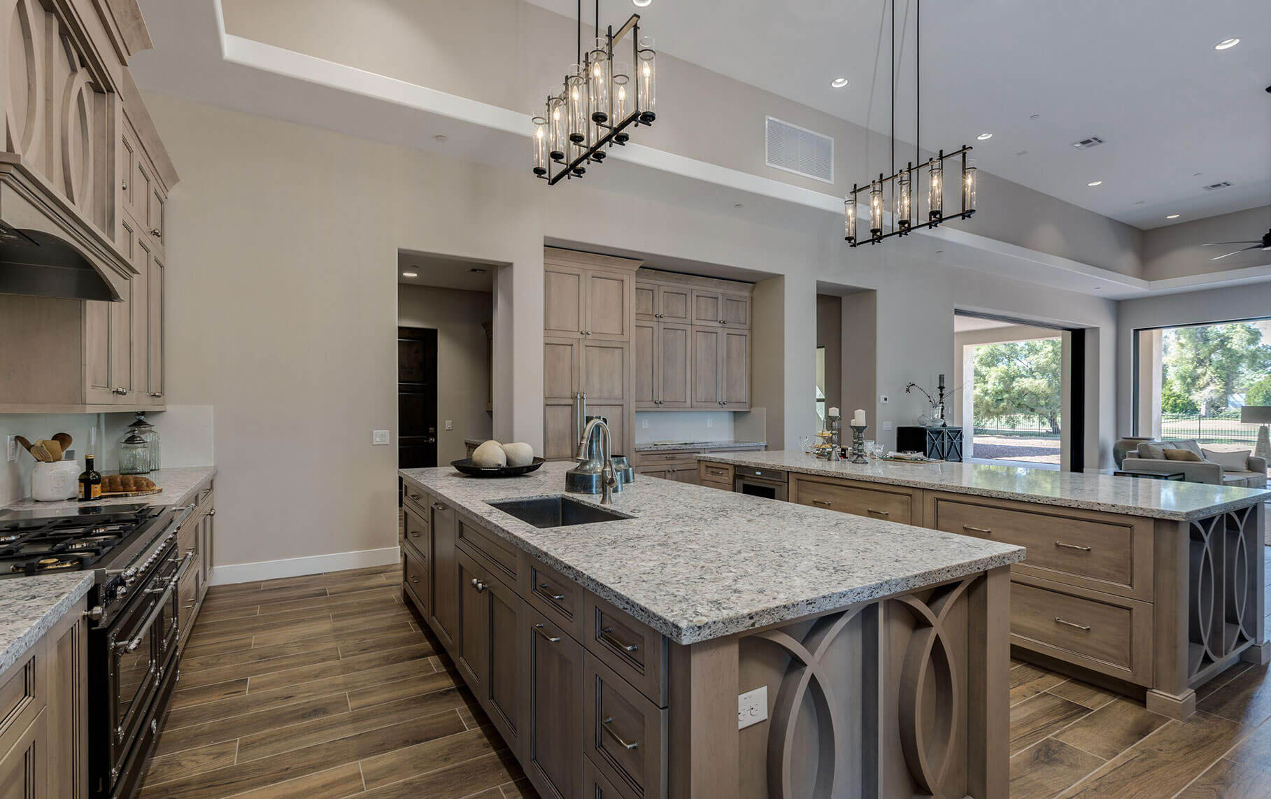 Wide view of the new build kitchen